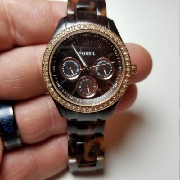 Fossil Tortoiseshell Stella Ladies Watch - Picture 1 of 9